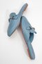 Valeria Genuine Leather Buckle Blue Leather Women's Slippers - 2