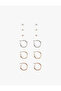 Set of 6 Steel Ball and Hoop Earrings