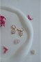 Zircon Stone Clover Charm Hoop Earrings 9 mm |   Thin Minimal Earrings - 4