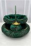 Emerald Green Velvet with Vip Appliques Henna Night Tray Basket Bridal Team, Engagement Wedding Promise Circumcision - 3