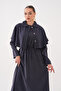 Modal Woven Dress with Cape Detail - 4