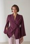 Vişne Slim Fit Jacket with Sleeve Detail and Tie Detail at the Waist - 2
