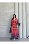 Women's Patterned Kimono Sleeve Maxi Dress - Bohemian Summer Chic Dress