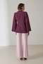 Vişne Slim Fit Jacket with Sleeve Detail and Tie Detail at the Waist - 4