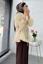 Premium Design Skirt Flounced Voile Tunic - Cream - 6
