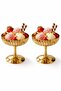 2-Piece Gold Steel Footed Dessert & Ice Cream Serving Bowl Royal Premium - 2