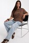 Women's Oversize T-Shirt Chmp Studios Printed Brown – Crew Neck, 100% Cotton Compact Single Jersey 24/ - 3