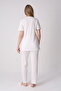 Maternity Pajama Dressing Gown Set Jacquard Cardigan Lace Embroidered Buttoned Breastfeeding Cotton 3-Piece Set - 5