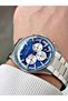 Functional Silver-Blue Color Steel Cord Steel Case Men's Wristwatch 2602Mr - 5