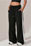 2-Piece Women's Baggy Relaxed Fit White Striped Loose Sweatpants - 6