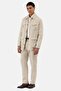 Italian Style Slim Fit Linen Beige Safari Jacket 5253-16 - 2