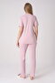 Maternity Pajama Dressing Gown Set Jacquard Cardigan Lace Embroidered Buttoned Breastfeeding Cotton 3-Piece Set - 5