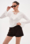 Sandy Blouse with Flounces on the Collar and Sleeves - 3