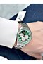 Functional Silver-Green Color Steel Cord Steel Case Men's Wristwatch 2602Mr - 3