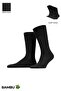 Men's Bamboo 6 Pairs Diamond Patterned Super Thin Socks Black - 3