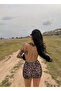 Leopard Back Chain Low-Cut Dress - 3