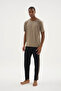 New Season Modal-Cotton Men's Crew Neck Side Stripe Detailed Pajama Set - 6