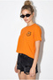 Women's Orange 100% Cotton Embroidered Teddy Detailed Crew Neck T-Shirt 60382610 - 3