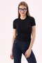 Crep Women's Stoned Short Sleeve t Shirt Slim Fit Viscose Ribbed Black - 7