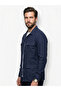 Men's Navy Blue 100% Pure Linen Safari Jacket - Comfort Fit Summer Linen Jacket - 3