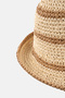 Ecru Women's Striped Patterned Straw Hat - 3