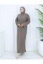 Knitted Detailed Waist-Tie Long Knitwear Dress - 4