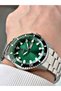 Silver-Green Color Steel Band Steel Case Men's Wristwatch with Calendar 2544Mr - 3