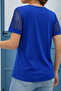 Women's V-Neck Lace Detailed Short Flowy Viscose Blouse - 2