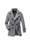Muscle Fit Stainless Fabric Men's Cashmere Coat Trench Coat-1114 - 4