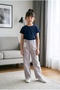 Girl's Lil Gray High Waist Wide Leg Jeans - Wide Leg Jeans