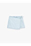 Cotton Mini Denim Skirt with Lace Detail - 4