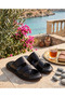 Men's Genuine Leather Slippers Black