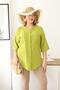Plus Size Linen Shirt with Lace Detail on the Back - 4