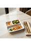 White Square Melamine 3 Portion Serving Plate - 2