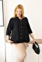 Plus Size Lace Linen Shirt with Collar and Ruffles - 6