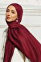 Satin Textured Janjanlı Evening Dress Shawl Claret Red 102 - 4