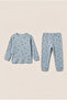 Unisex Girls' and Boys' Pajama Set, 100% Cotton, Ribbed, Soft Textured, Patterned, Long Sleeve, Ages 1-5 - 5