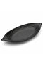 Black Oval Melamine Leaf Serving Plate 14.5 inch