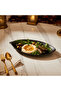 Black Oval Melamine Leaf Serving Plate 14.5 inch - 2