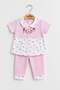 Baby girl koala embroidered 2-piece set 0-3-6-9 months summer thin ribbed 100% cotton top and bottom set - 2