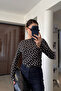 New Season Polka Dot Blouse with Stitching Detail - Black - 4