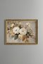 Floral Composition in Cream Tones - Vintage Patterned Frame - Slim Model