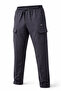 Large Size Men's Commando Pocket Detail Ribbed Waist Cotton Straight Leg Sweatpants 1709 Navy Blue - 2