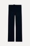Women's Navy Blue Tie-Waist Wide Leg Trousers