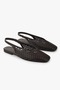 Women's Selira Brown Leather Perforated Ballerinas