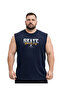 Men's Plus Size Navy Blue Zero Sleeve Skate T-Shirt 3Xl-4Xl-5Xl-6Xl
