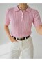 Women's Slim Fit Polo Collar Buttoned T-Shirt Mdy-55102