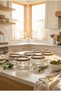 Set of 6 Glass Breakfast Cappuccino Color Transparent Storage Containers with Lids 425 Cc - 5