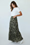 Women's Pleated Patterned Gypsy Skirt with Elastic Waist and Sleeves - 2