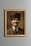 Ataturk Portrait - Vintage Patterned Frame - Slim Model